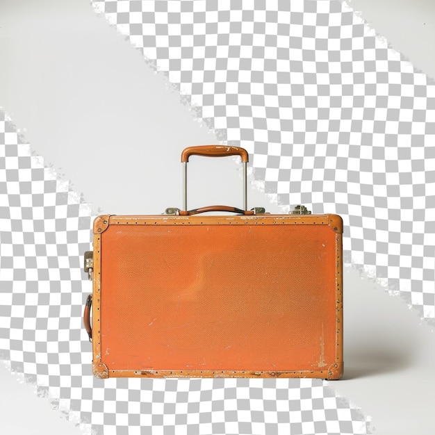 PSD una valigia marrone con una maniglia che dice la parte superiore