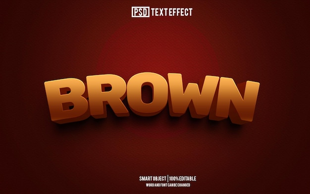 brown text effect font editable typography 3d text