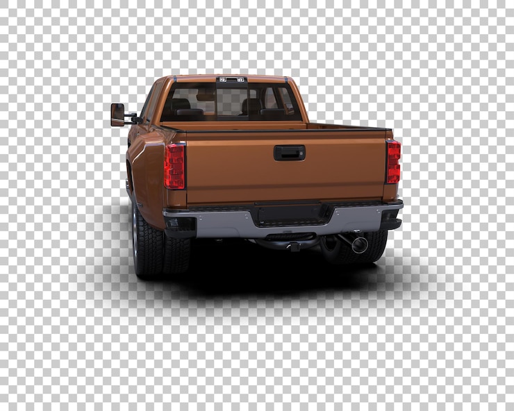 PSD a brown truck with the back lights on it
