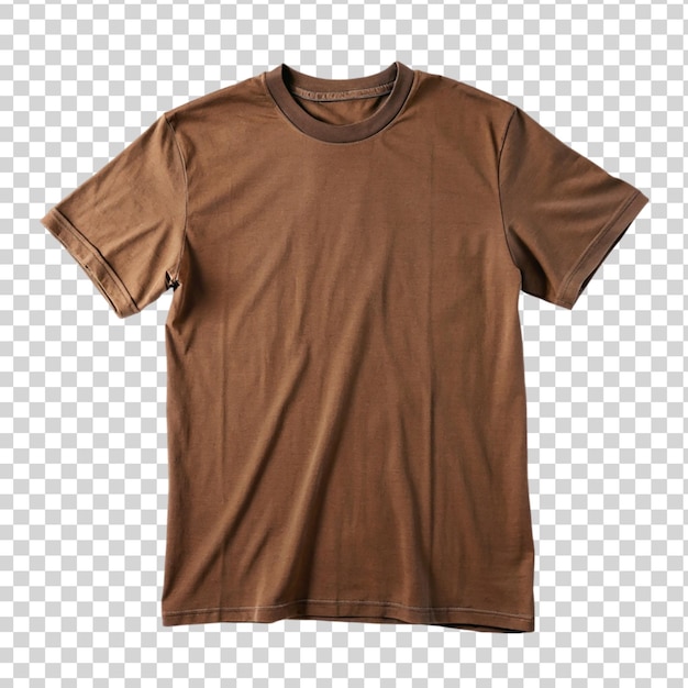 PSD brown tshirt isolated on transparent background