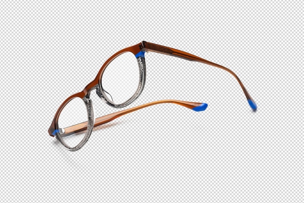 brown and white body transparent lense in transparent background angle shape view