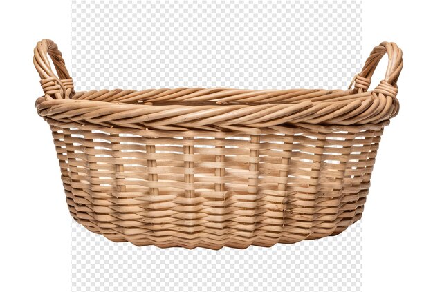 PSD a brown wicker basket with a handle