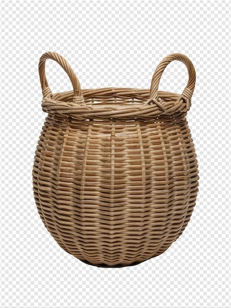 PSD a brown wicker basket with a handle