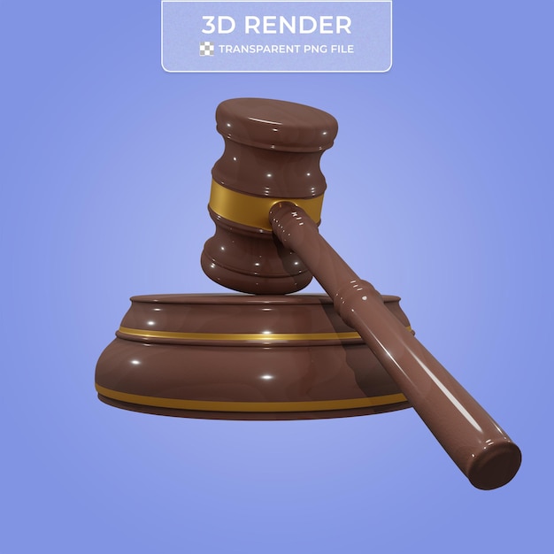 Brown Wooden Court Gavel 3d Render illustratie