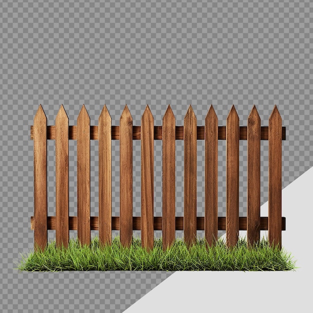PSD recinzione in legno marrone png isolata su sfondo trasparente