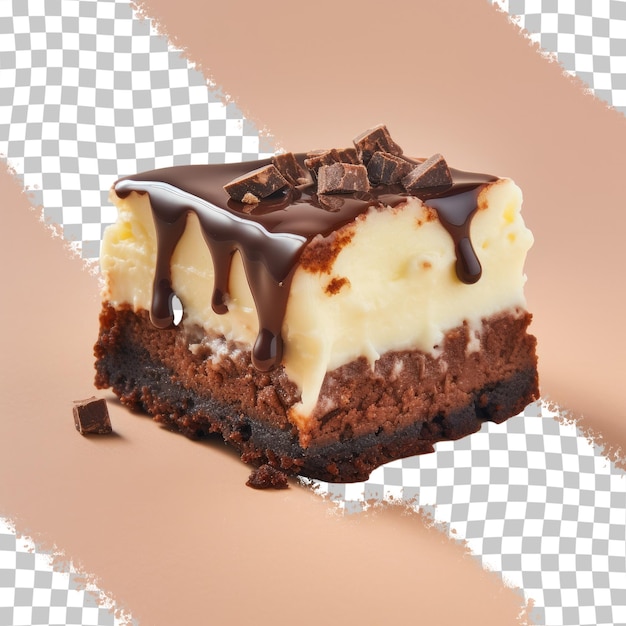 PSD brownie cheesecake na przezroczystym tle