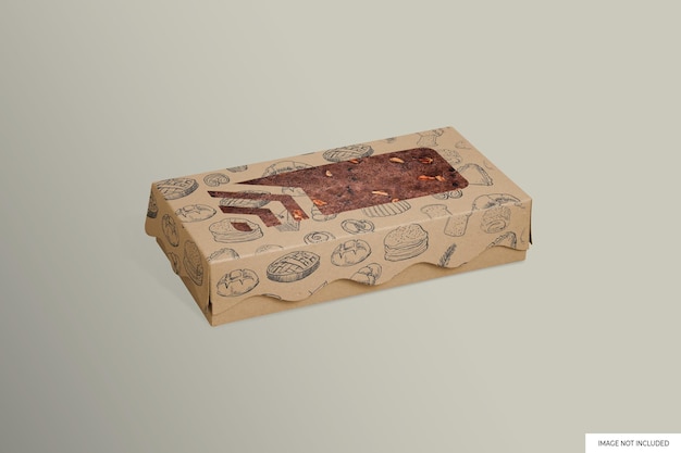 Brownies box packaging mockup