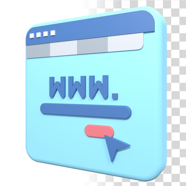 Illustrazione 3d del browser