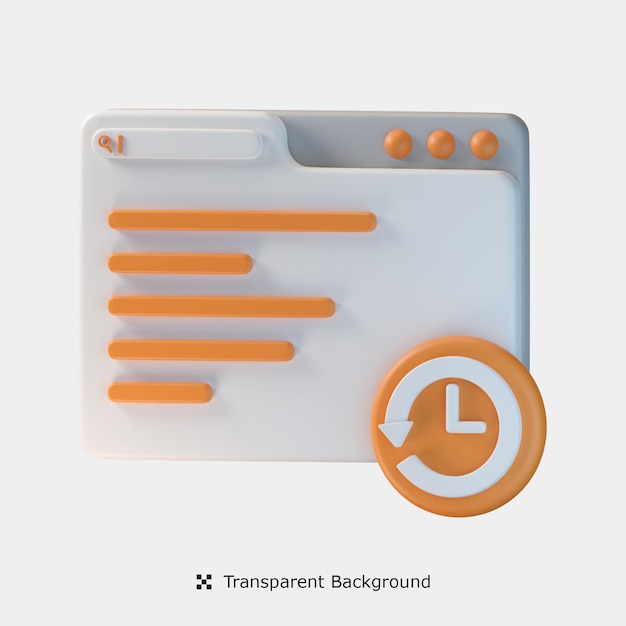 Browser History 3d icon illustration