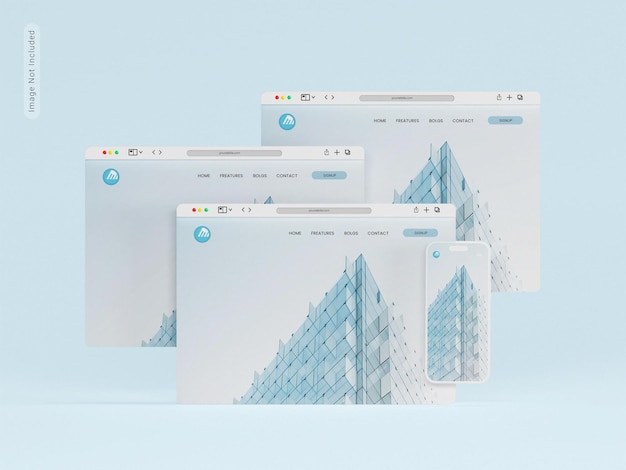 PSD a browser screen mockup