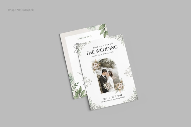 PSD bruiloft uitnodigingskaart mockup