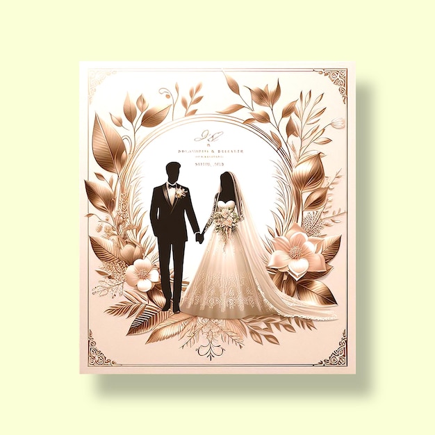 Bruiloftsuitnodiging Kaart Ontwerp gratis sjabloon