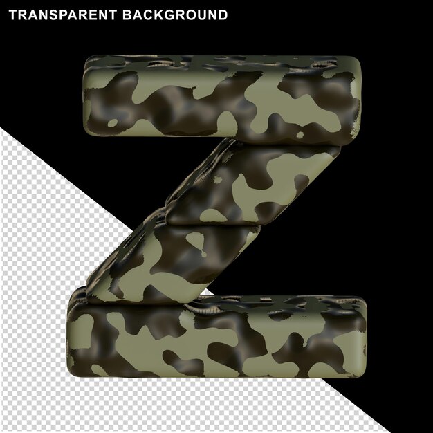 PSD bruine camouflage. 3d hoofdletter z