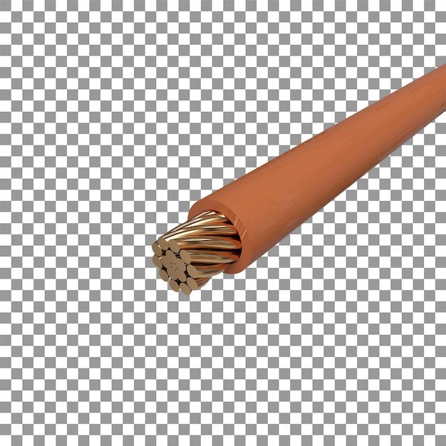 PSD bruine kleur realistische 3d-weergave van draad of kabel voor ontwerpzaken enz