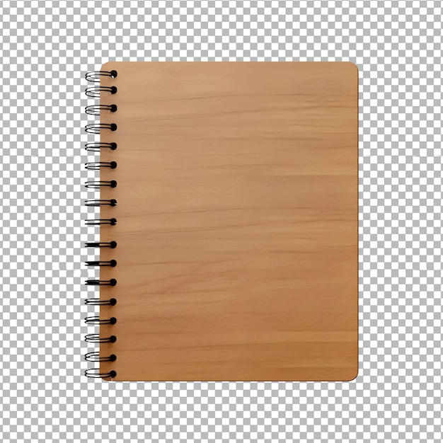 PSD bruine notebook png object geïsoleerd op doorzichtige achtergrond