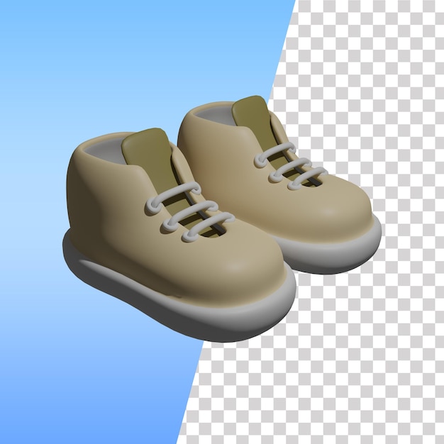 Bruine schoenen 3d