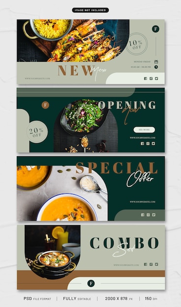 PSD brunch banner template collection  psd