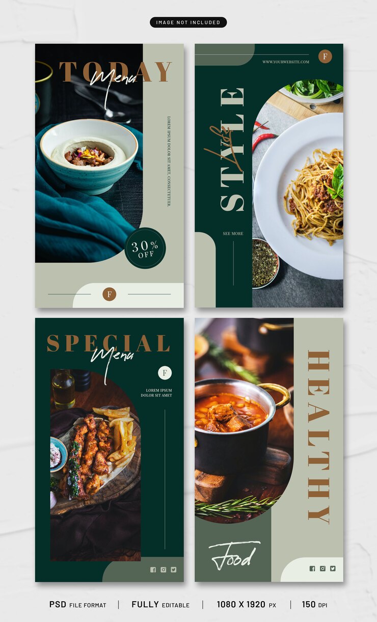 Brunch story template collection  Psd