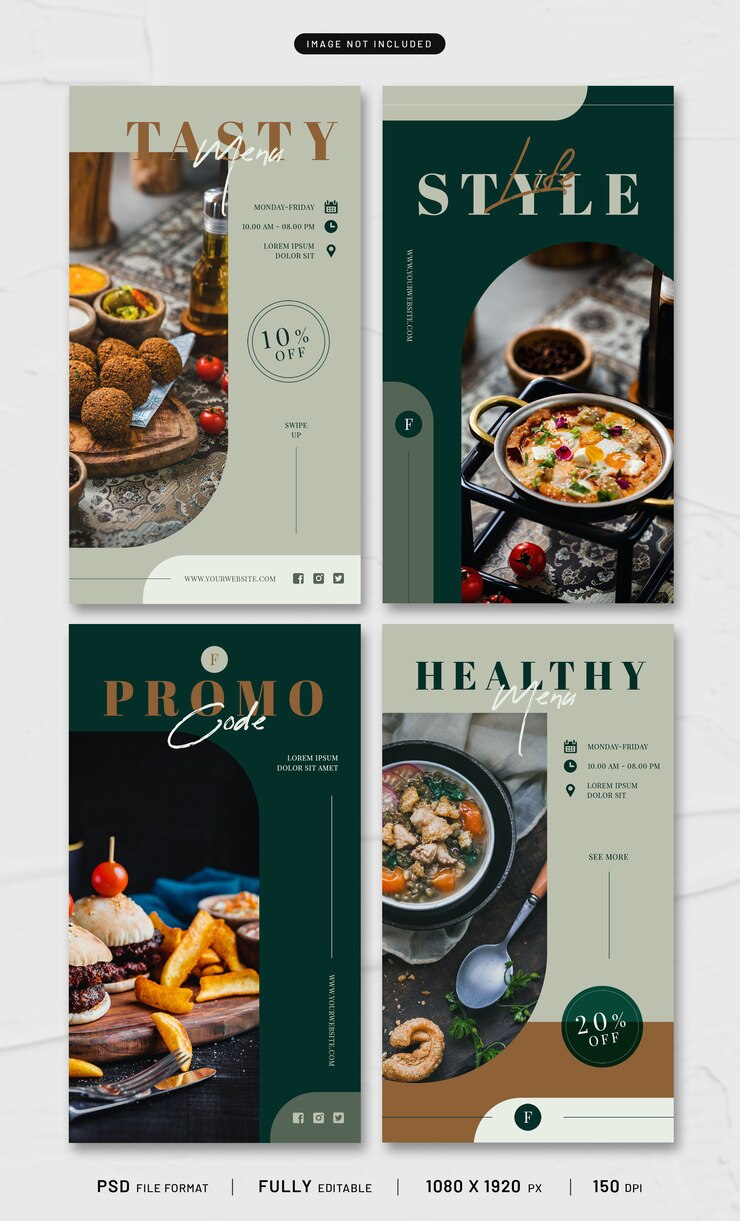 Brunch story template collection  Psd
