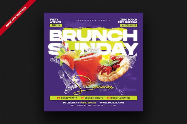 PSD brunch sunday socials media template