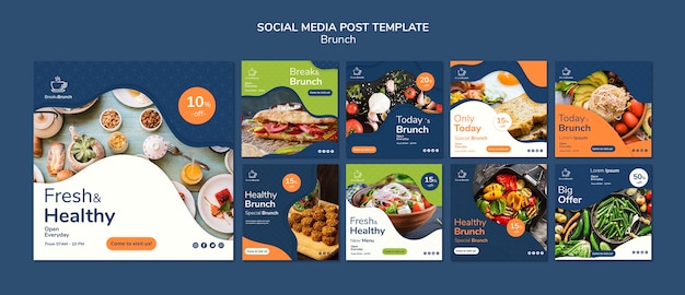 PSD brunch theme for social media post template