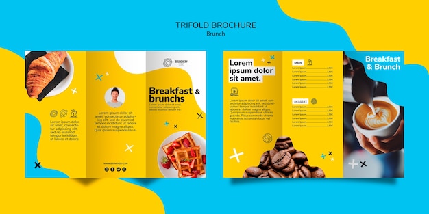 Brunch trifold brochure template