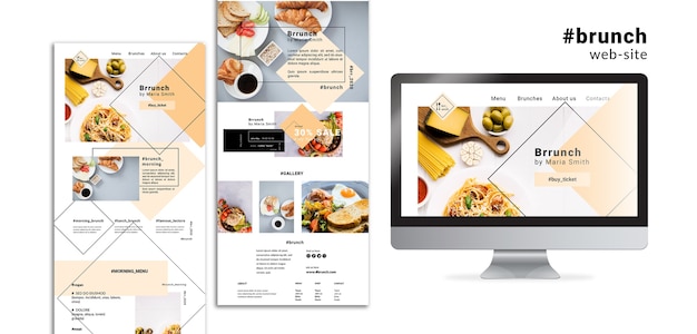 PSD brunch web site landing pages