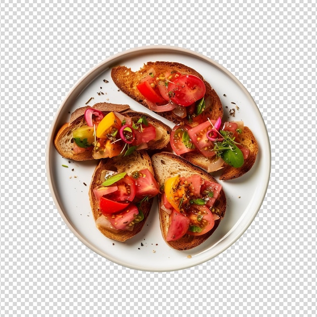 PSD bruschetta isolated on a white background