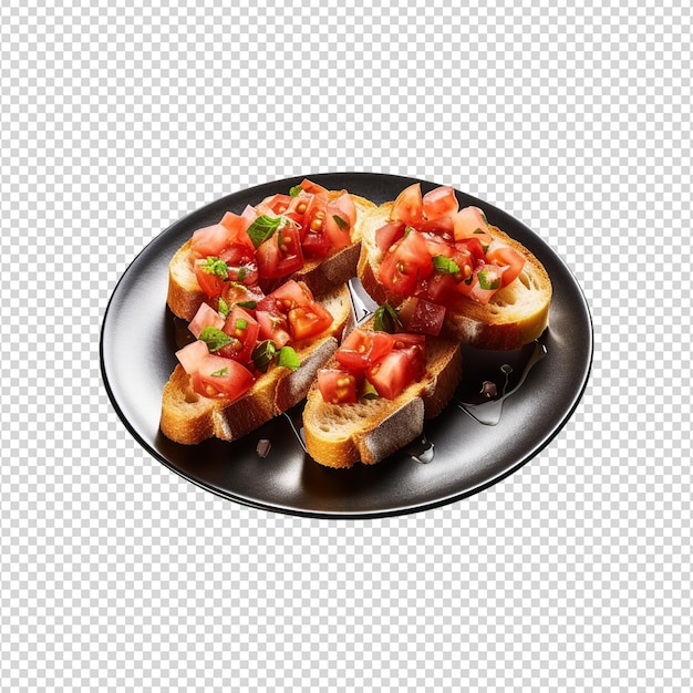 PSD bruschetta isolated on a white background