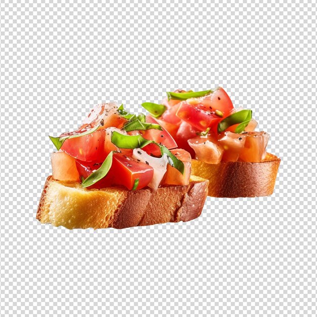 PSD bruschetta isolated on a white background