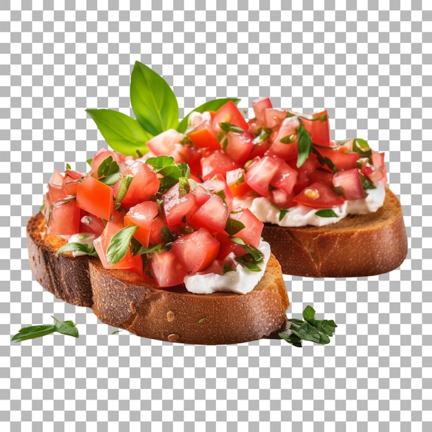 투명한 배경에 Bruschetta