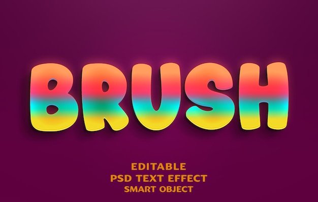 Brush 3d text effect design