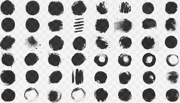 Brush circles round shape stock black color design