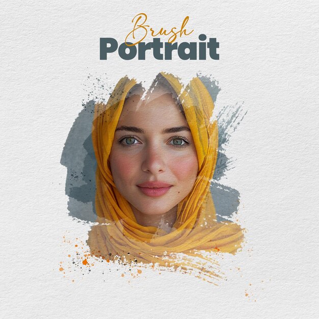 PSD brush effect photoshop template