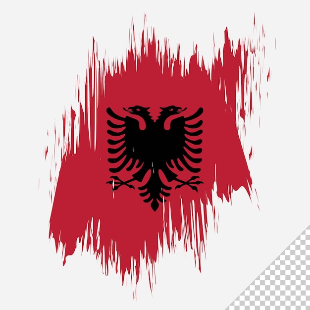 Pennello bandiera albania sfondo trasparente pennello albania bandiera acquerello disegno modello elemento pn