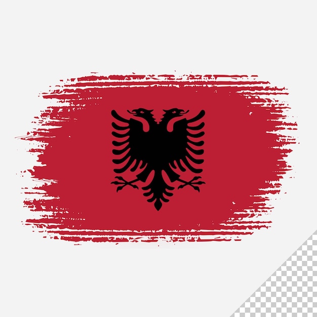 Pennello bandiera albania sfondo trasparente pennello albania bandiera acquerello disegno modello elemento pn