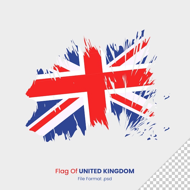 Флаг соединенного королевства дизайн файла формата psd мазок кистью национального флага соединенного королевства