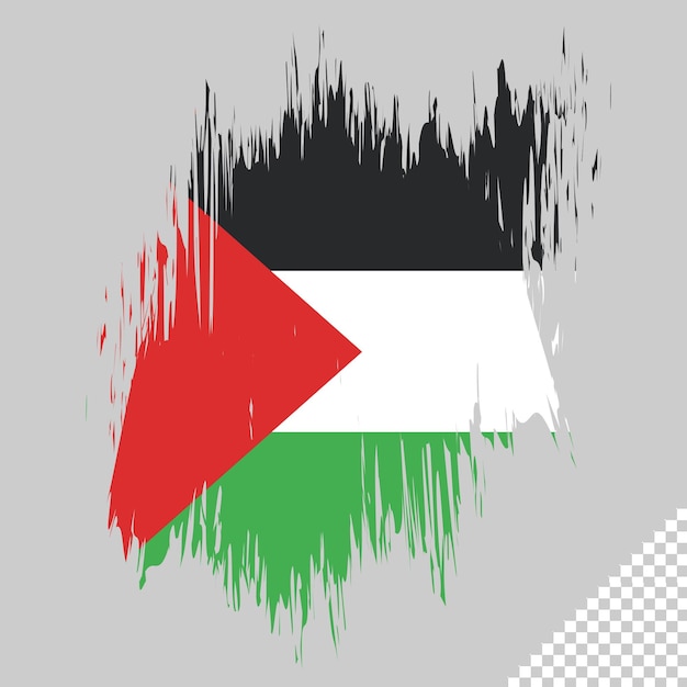 PSD brush flag palestine transparent background palestine brush stroke flag design template element