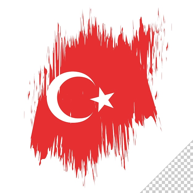 Brush flag turkey transparent background turkey brush watercolour flag design template element