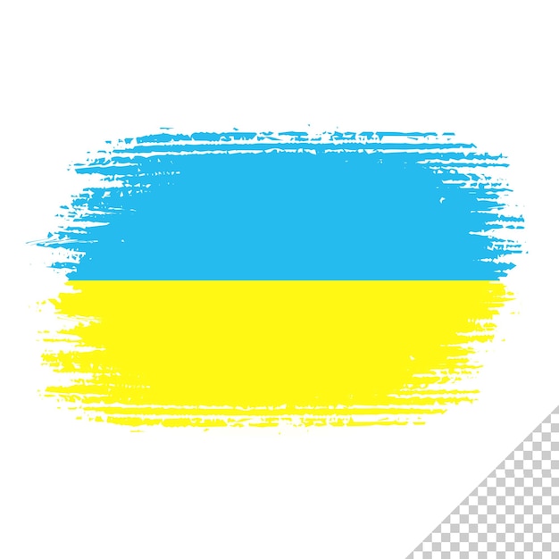 PSD elemento del modello di disegno della bandiera dell'acquerello del pennello dell'ucraina sfondo trasparente della bandiera dell'ucraina