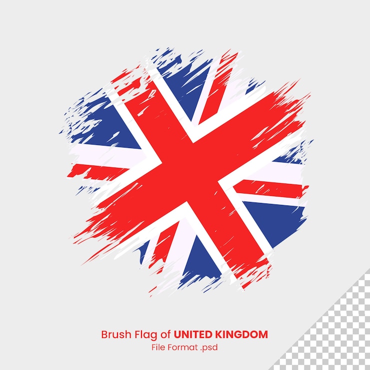 PSD イギリスのブラシフラグデザインファイル形式psdイギリスブラシストローク国旗