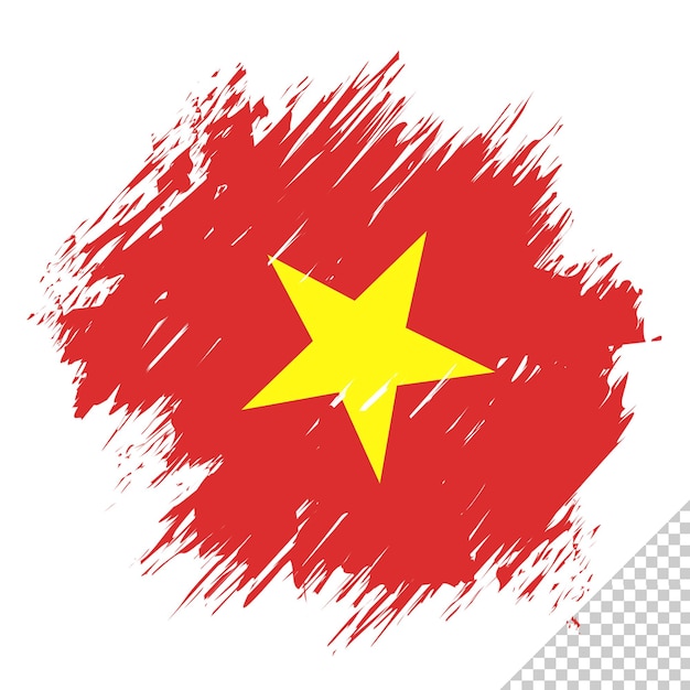 브러시 깃발 베트남 투명한 배경 베트남 브러시 수채화 깃발 디자인 템플릿 요소