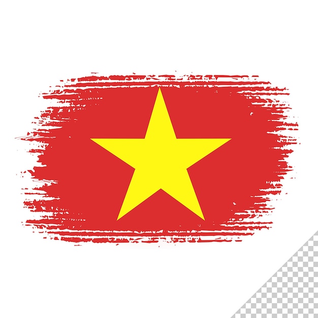 브러시 깃발 베트남 투명한 배경 베트남 브러시 수채화 깃발 디자인 템플릿 요소