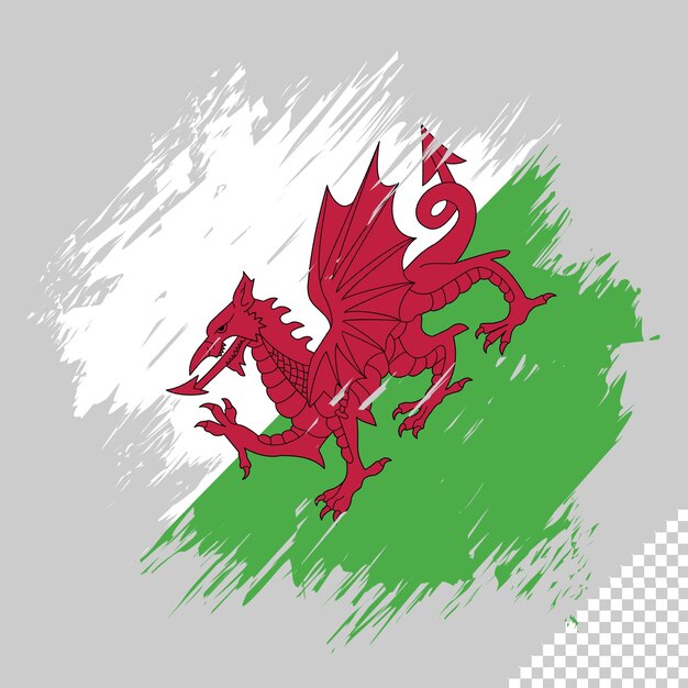 PSD brush flag wales transparent background wales brush watercolour flag design template element