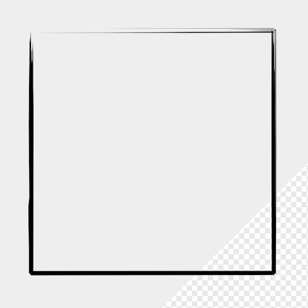 brush stroke frame rectangle design element transparent basic shape square frame brush stroke black