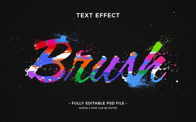 PSD brush stroke text effect font