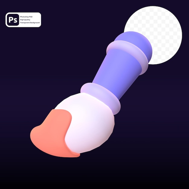 brush tool in 3d render for graphic asset web presentation or other
