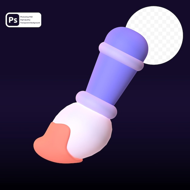 brush tool in 3d render for graphic asset web presentation or other