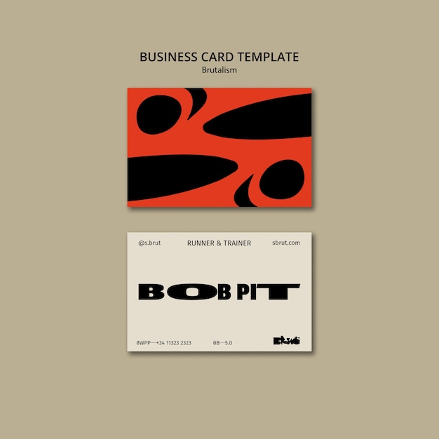 PSD brutalism style business card template