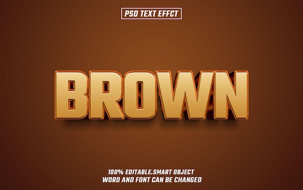 brwon editable text font effect 3d text for title